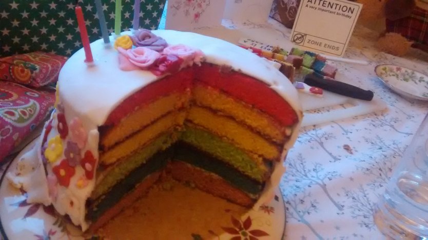 Inside the cake